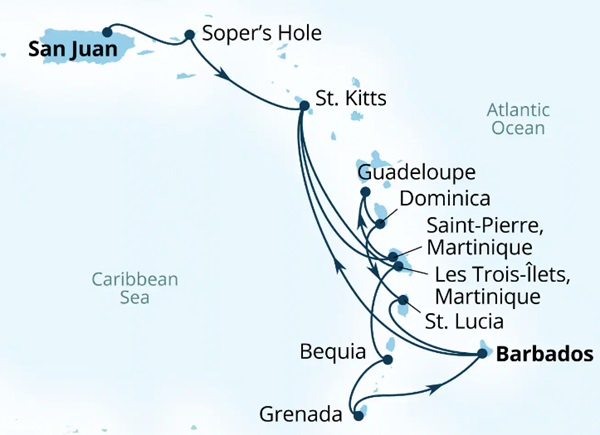 Seabourn Ovation Itinerary Map 2026