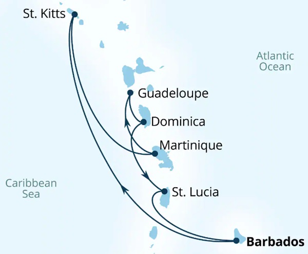 Seabourn Ovation Itinerary Map 2026