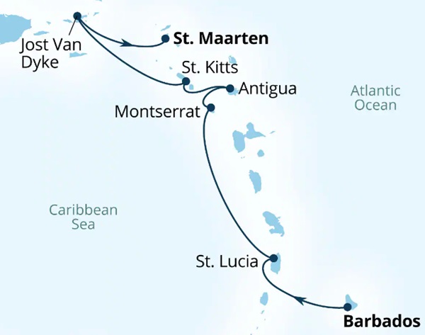 Seabourn Ovation Itinerary Map 2026