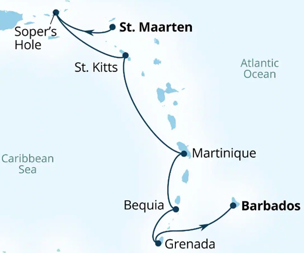 Seabourn Ovation Itinerary Map 2026