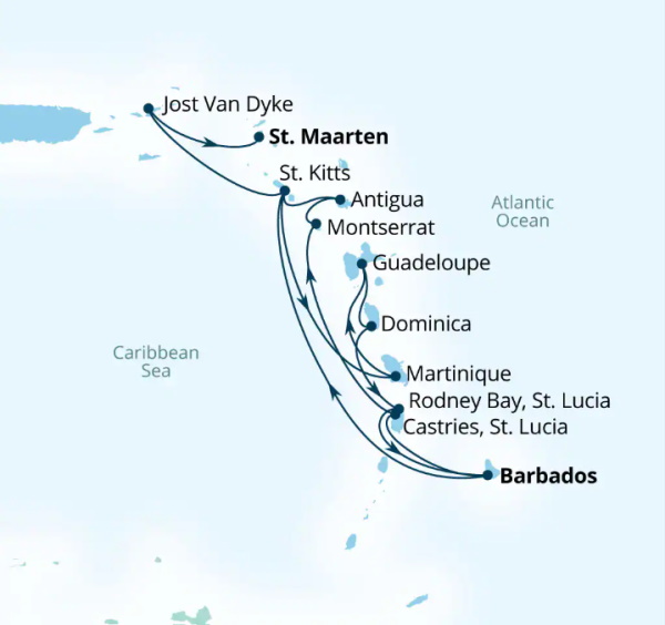 Seabourn Ovation Itinerary Map 2026
