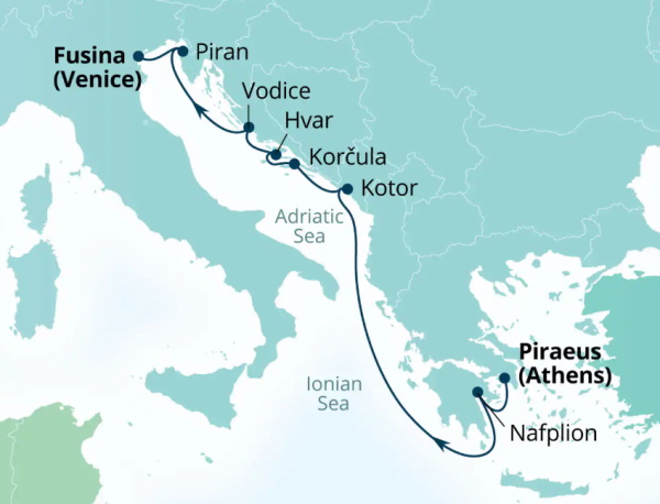 Seabourn Ovation Itinerary Map 2027