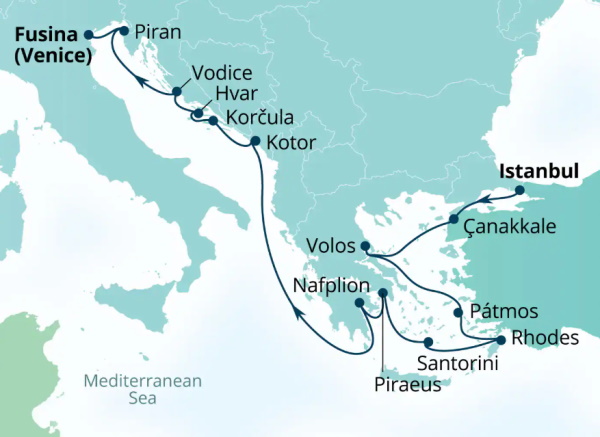 Seabourn Ovation Itinerary Map 2027