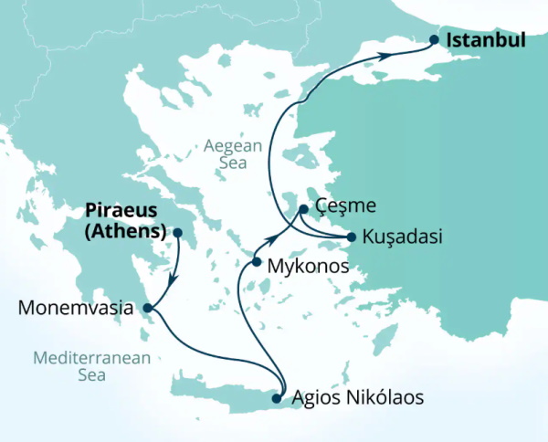 Seabourn Ovation Itinerary Map 2027