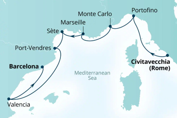 Seabourn Ovation Itinerary Map 2027