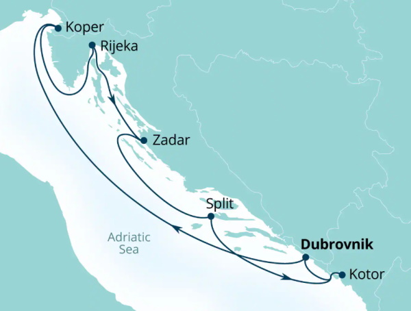 Seabourn Ovation Itinerary Map 2027