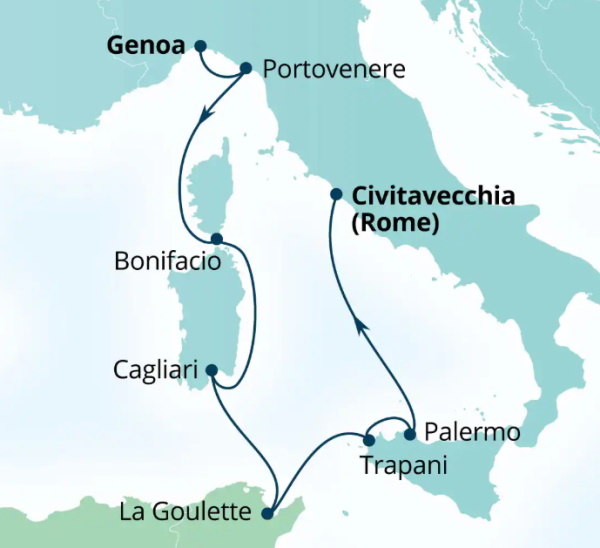 Seabourn Ovation Itinerary Map 2027