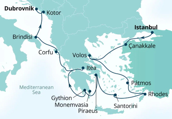 Seabourn Ovation Itinerary Map 2027
