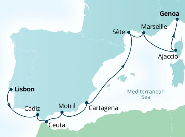 Seabourn Ovation Itinerary Map 2027