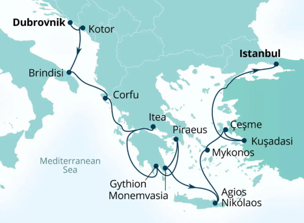 Seabourn Ovation Itinerary Map 2027