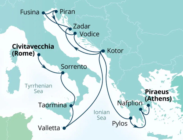 Seabourn Ovation Itinerary Map 2027