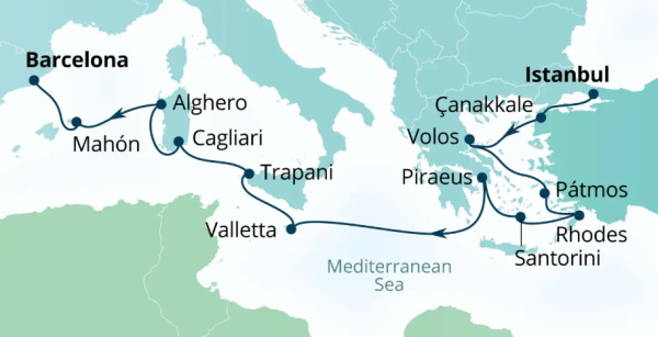 Seabourn Ovation Itinerary Map 2027