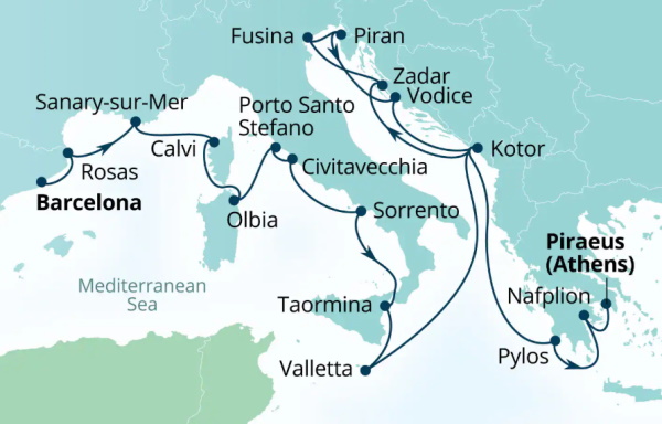 Seabourn Ovation Itinerary Map 2027