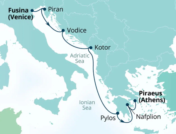 Seabourn Ovation Itinerary Map 2027