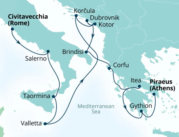 Seabourn Ovation Itinerary Map 2027