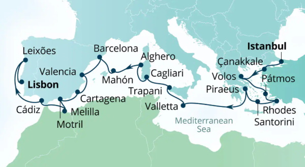 Seabourn Ovation Itinerary Map 2027