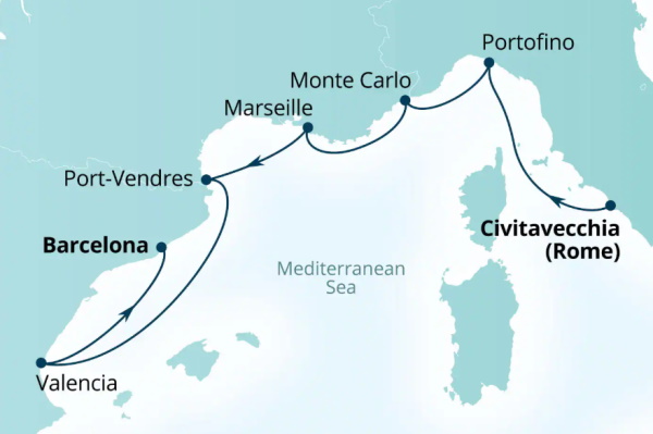 Seabourn Ovation Itinerary Map 2027