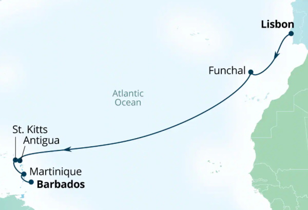 Seabourn Ovation Itinerary Map 2027