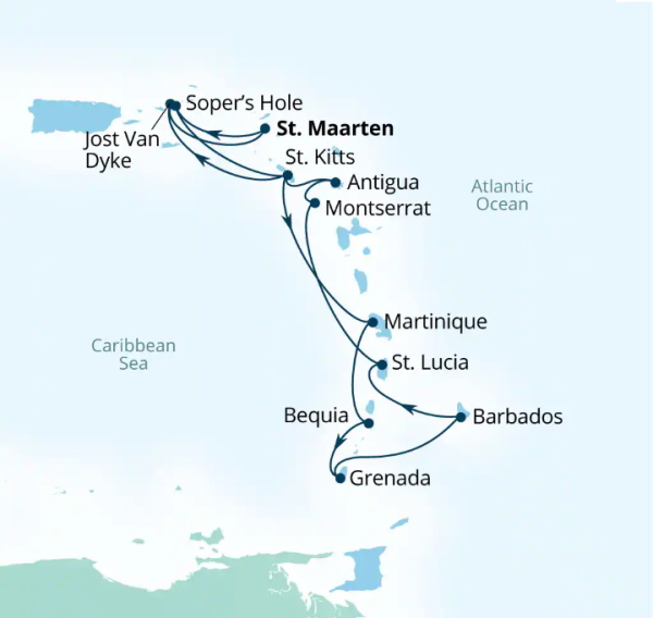 Seabourn Ovation Itinerary Map 2027
