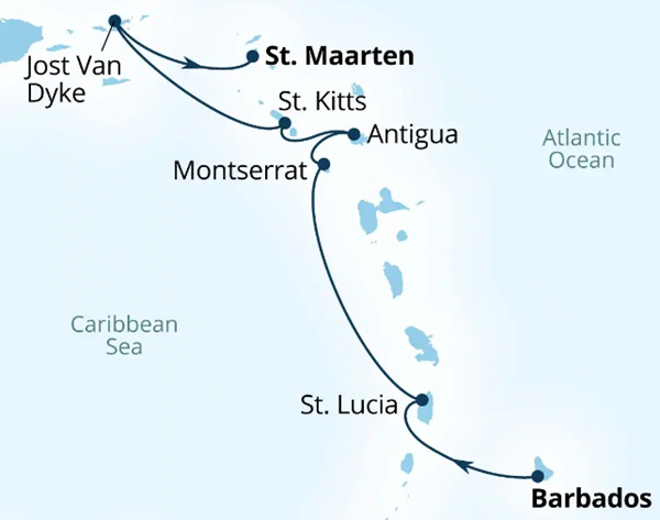 Seabourn Ovation Itinerary Map 2027
