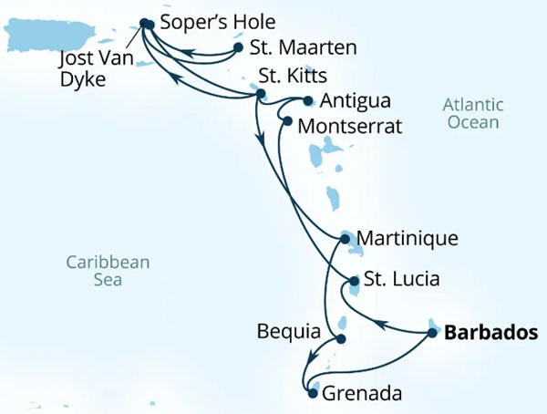 Seabourn Ovation Itinerary Map 2027