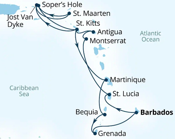 Seabourn Ovation Itinerary Map 2027