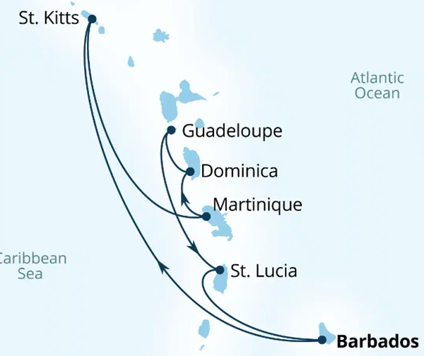 Seabourn Ovation Itinerary Map 2027