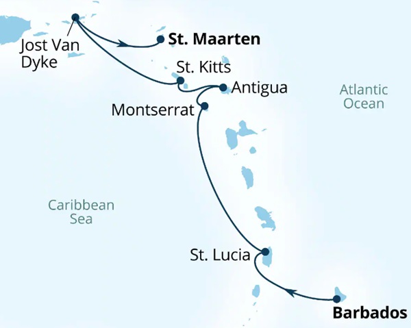 Seabourn Ovation Itinerary Map 2027