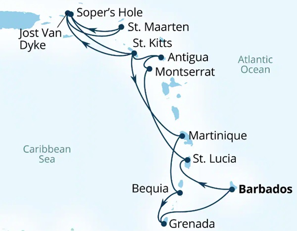 Seabourn Ovation Itinerary Map 2027
