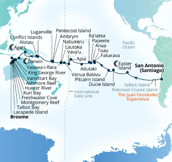Seabourn Cruises Pursuit Map 2026