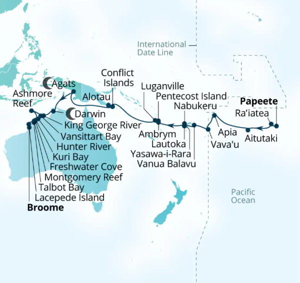 Seabourn Cruises Pursuit Map 2026