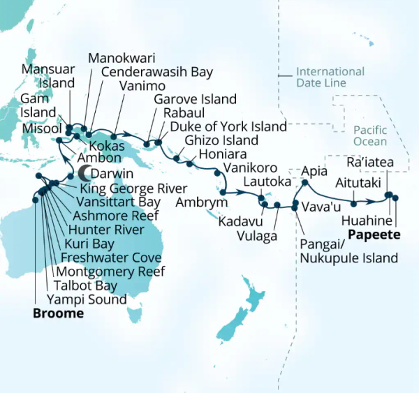 Seabourn Cruises Pursuit Map 2026