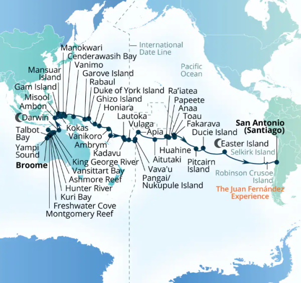 Seabourn Cruises Pursuit Map 2026