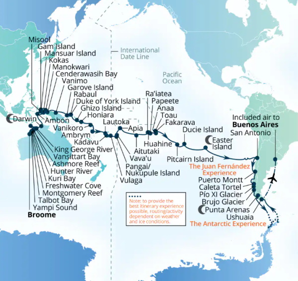 Seabourn Cruises Pursuit Map 2026