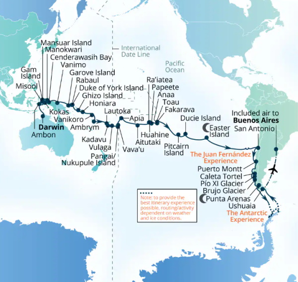 Seabourn Cruises Pursuit Map 2026