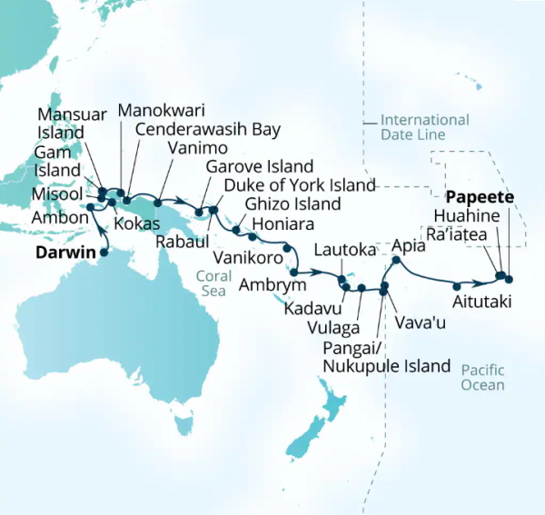 Seabourn Cruises Pursuit Map 2026