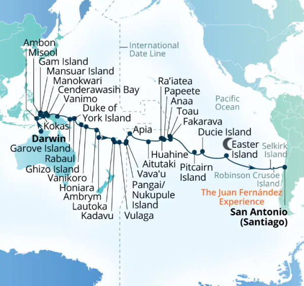 Seabourn Cruises Pursuit Map 2026