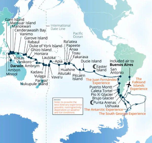 Seabourn Cruises Pursuit Map 2026