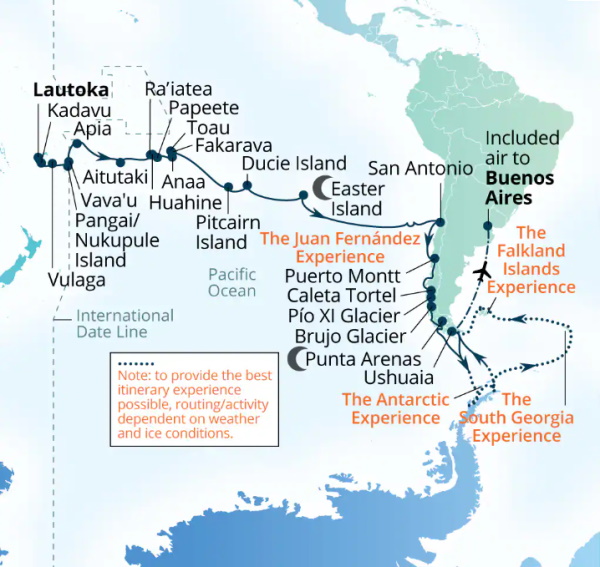 Seabourn Cruises Pursuit Map 2026
