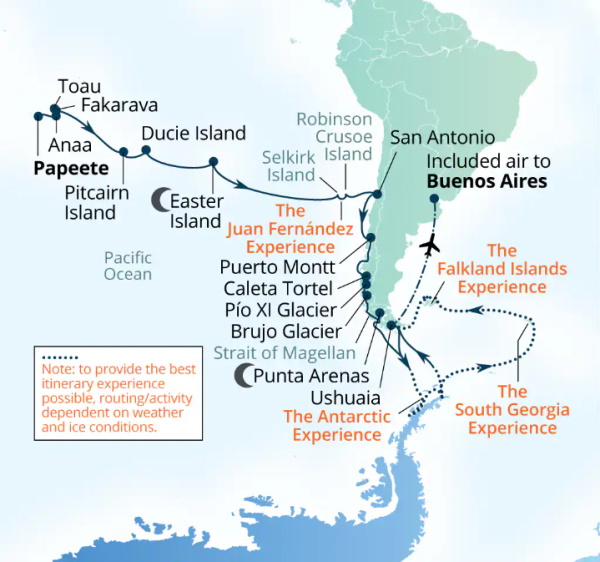 Seabourn Cruises Pursuit Map 2026