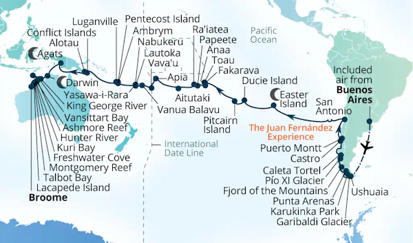 Seabourn Cruises Pursuit Map 2026