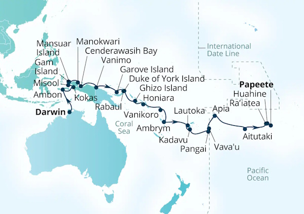 Seabourn Cruises Pursuit Map 2027