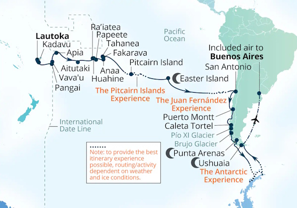 Seabourn Cruises Pursuit Map 2027