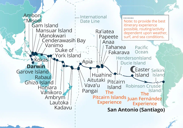 Seabourn Cruises Pursuit Map 2027