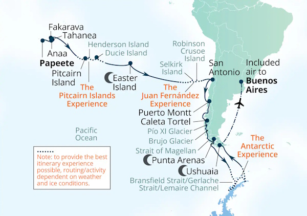 Seabourn Cruises Pursuit Map 2027