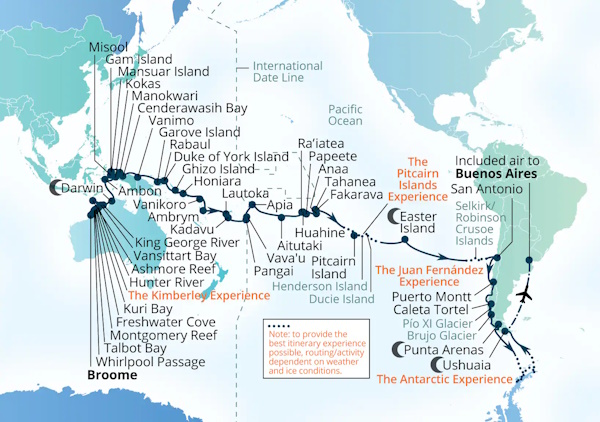 Seabourn Cruises Pursuit Map 2027