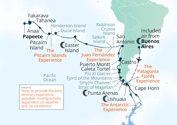 Seabourn Cruises Pursuit Map 2027