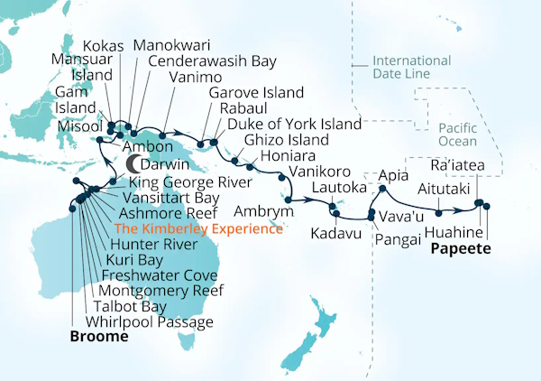 Seabourn Cruises Pursuit Map 2027