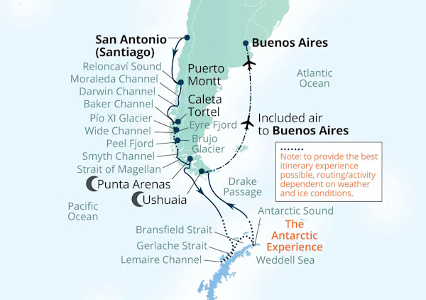 Seabourn Cruises Pursuit Map 2027