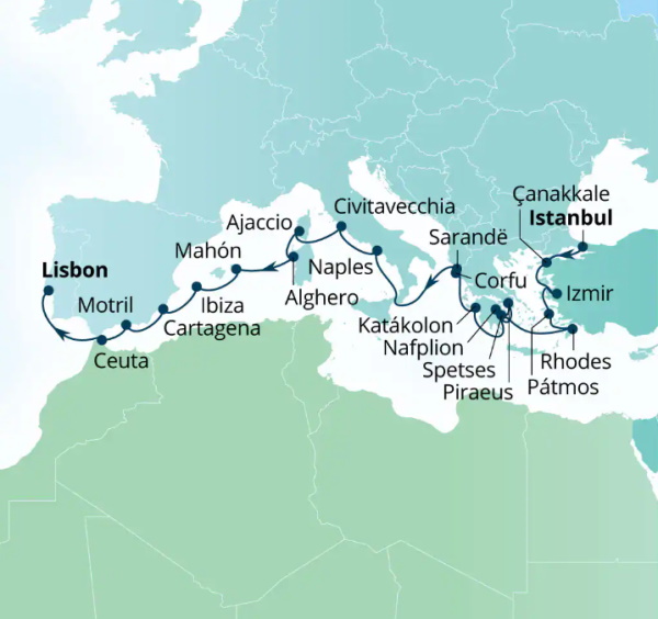 Seabourn Cruises Quest Map 2026